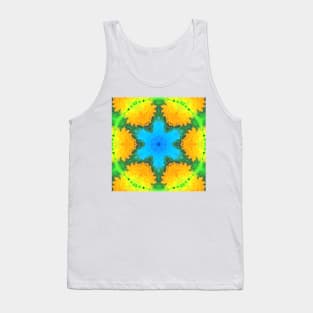 Psychedelic Hippie Blue Yellow and Green Tank Top